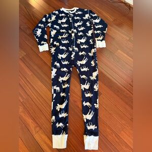Lazy One - 1 Piece PJs SZ XL Moose Print Back Flap "Don't Moose With Me" Navy